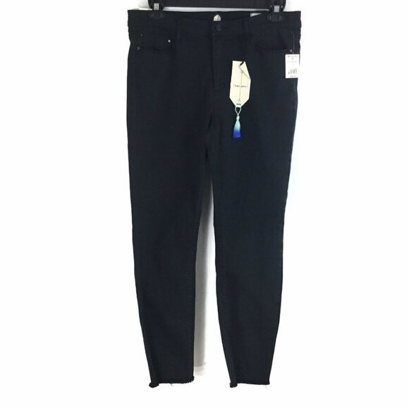 Banjara Black Jeans Ankle Skinny Raw Fringe Hem - Picture 1 of 8